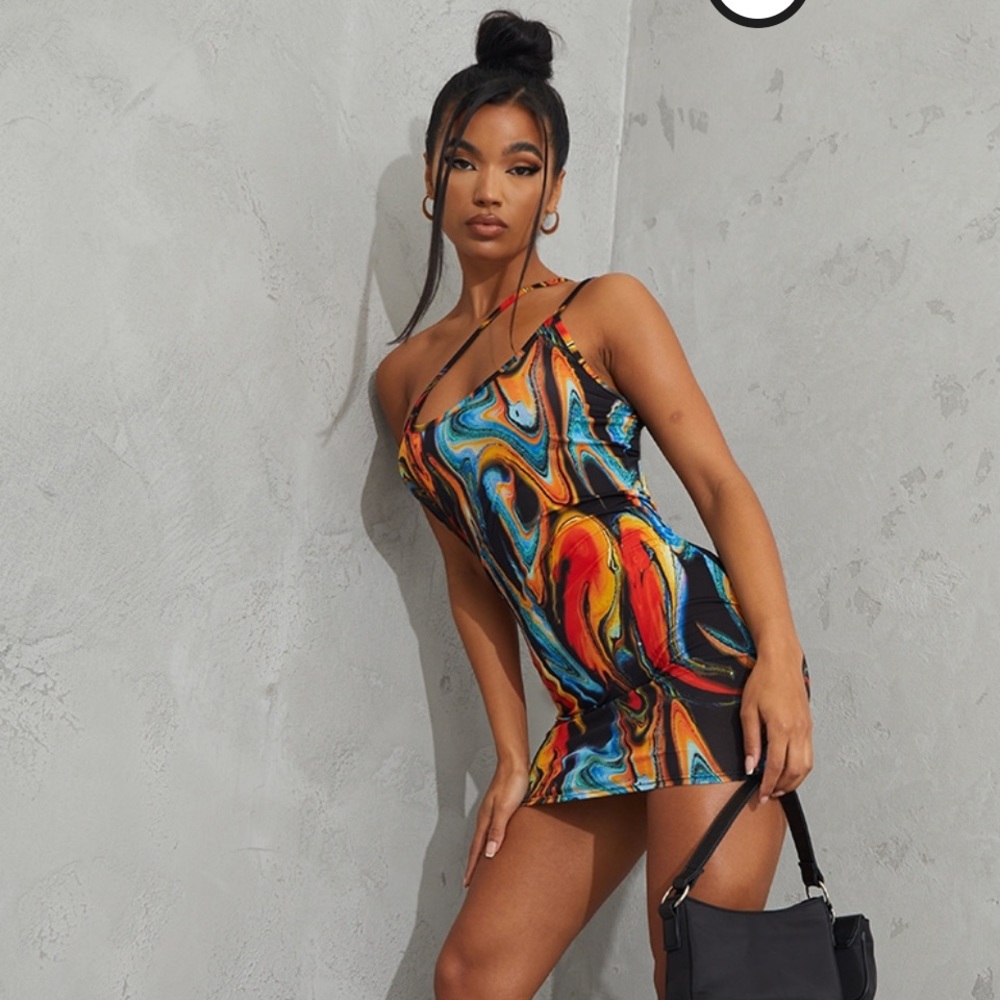 PrettyLittleThing Bodycon Multi Asymmetrical dress